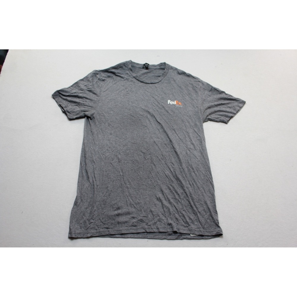 FedEx Ground T-Shirt Mens Small Gray Excellent Short Sleeve Logo Graphic Tee